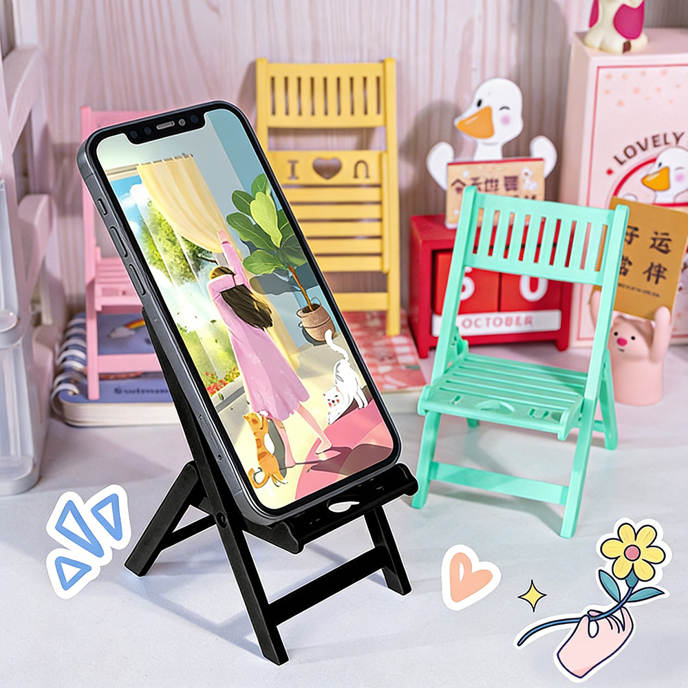 Kawaii Tech Accessories - Mini Katlanır Sandalye Telefon Standı Masaüstü