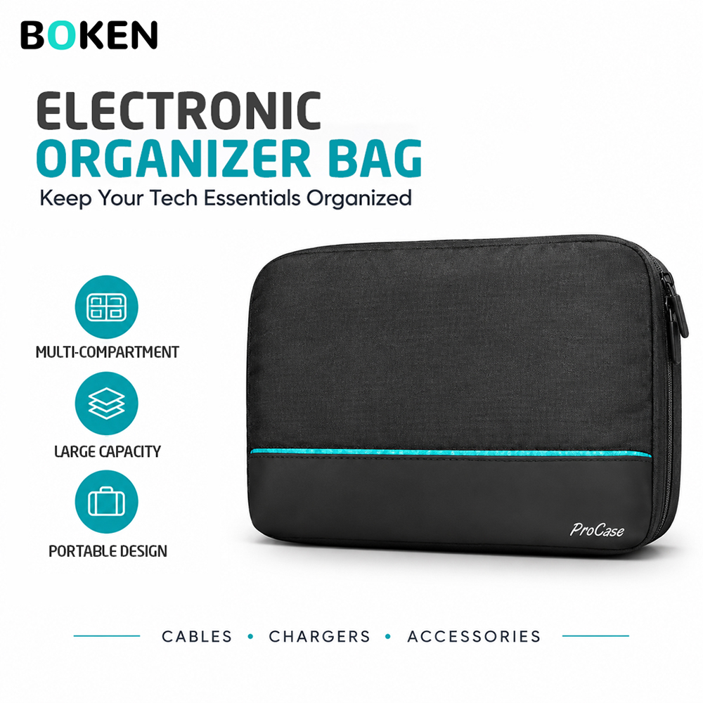 Tech Accessories Storage - Seyahat Teknoloji Organizer Çantası, Elektronik Aksesuarlar